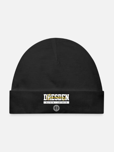 Dresden Deutschland Koordinaten Reise Souvenir - Baby Premium Organic Mütze - Schwarz