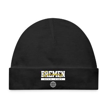 Bremen Deutschland Koordinaten Reise Souvenir - Baby Premium Organic Mütze - Schwarz - Vorne