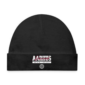 Aarhus Dänemark Koordinaten Reise Souvenir - Baby Premium Organic Mütze - Schwarz - Vorne