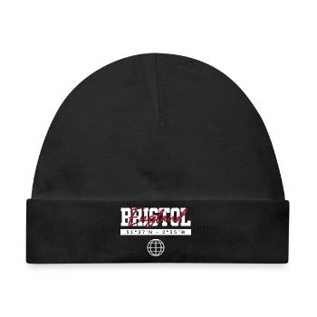 Bristol England Koordinaten Reise Souvenir - Baby Premium Organic Mütze - Schwarz - Vorne