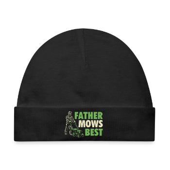 Father Mows Best – Rasenmähen Vatertag - Baby Premium Organic Mütze - Schwarz - Vorne