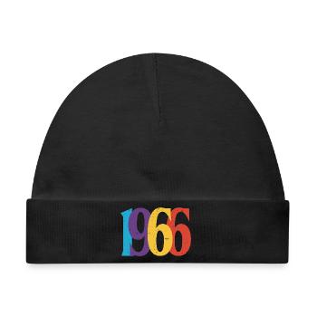 Geburtstag 1966 Geboren 1966 Vintage-Retro-Geschenk - Baby Premium Organic Mütze - Schwarz - Vorne