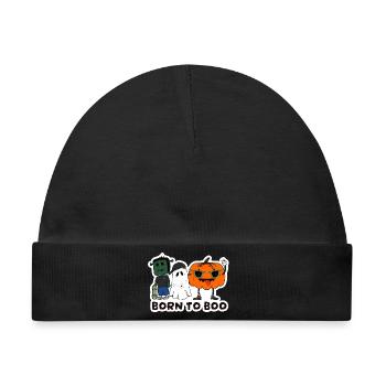 Born to Boo Halloween Crew - Baby Premium Organic Mütze - Schwarz - Vorne