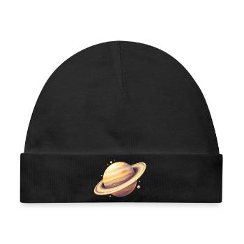 Saturn Farbplanet Illustration - Baby Premium Organic Mütze - Schwarz - Vorne
