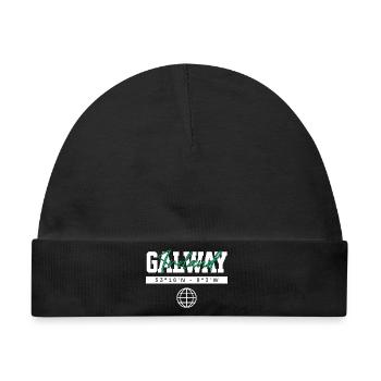 Galway Irland Koordinaten Reise Souvenir - Baby Premium Organic Mütze - Schwarz - Vorne