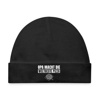 Opa Vatertag Bester Pizzabäcker Geschenk - Baby Premium Organic Mütze - Schwarz - Vorne