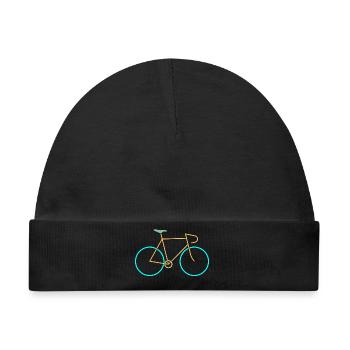 Rennrad gelb blau - Baby Premium Organic Mütze - Schwarz - Vorne