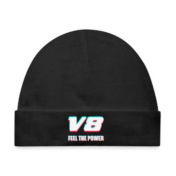 V8 - Baby Premium Organic Mütze - Schwarz - Vorne