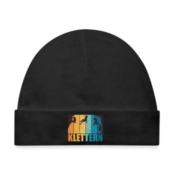 Klettern Bouldern Bergsteigen Berge Vintage - Baby Premium Organic Mütze - Schwarz - Vorne