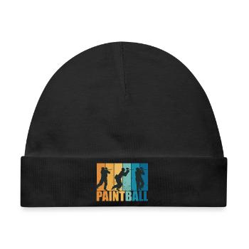 Paintball Paintballer Gotcha Vintage Geschenk - Baby Premium Organic Mütze - Schwarz - Vorne