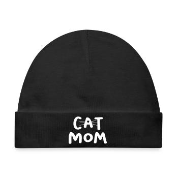 Cat Mom Katze Quote Statement Schnurrhaare Mutter - Baby Premium Organic Mütze - Schwarz - Vorne