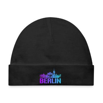 Berlin Skyline mit Berliner Wahrzeichen - Baby Premium Organic Mütze - Schwarz - Vorne