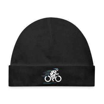 Ich bin selten radlos! Typo Fahrrad, modern - Baby Premium Organic Mütze - Schwarz - Vorne