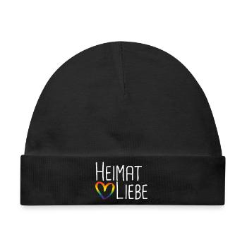 Heimatliebe Regenbogenherz - Baby Premium Organic Mütze - Schwarz - Vorne