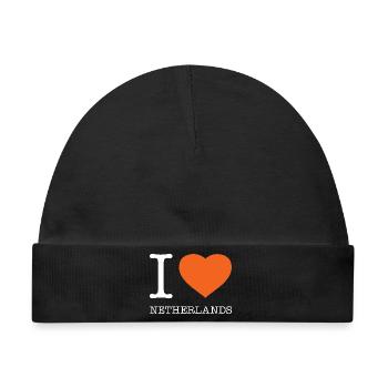 I LOVE NETHERLANDS - Baby Premium Organic Mütze - Schwarz - Vorne