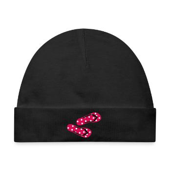 Latschen Fliegenpilz Flip Flops Punkte Dots Sommer - Baby Premium Organic Mütze - Schwarz - Vorne