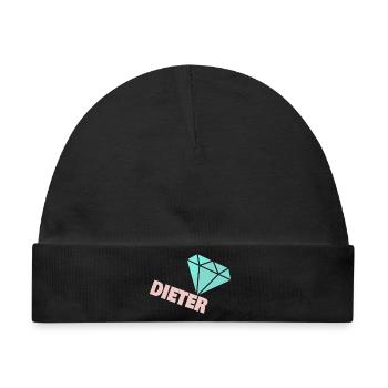 Funkelnder Diamant mit Dieter - Baby Premium Organic Mütze - Schwarz - Vorne