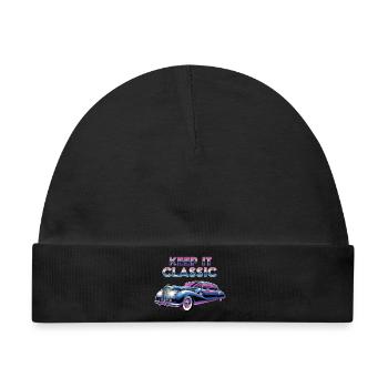 Vintage Limousine Neon Design - Baby Premium Organic Mütze - Schwarz - Vorne