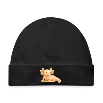 Realistisches Axolotl – Detailreiche Illustration - Baby Premium Organic Mütze - Schwarz - Vorne