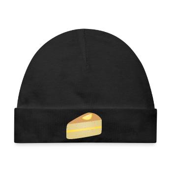 Zitronenscheibe Mohnkuchen Dessert Zitrus - Baby Premium Organic Mütze - Schwarz - Vorne