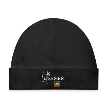 Litauische Wurzeln, Flagge Litauens - Baby Premium Organic Mütze - Schwarz - Vorne