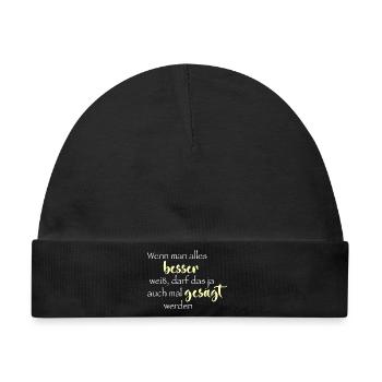 Wenn man alles besser weiß ... - Baby Premium Organic Mütze - Schwarz - Vorne