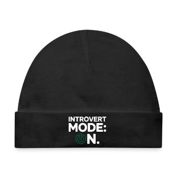 Introvert Mode ON – Lustiger Spruch - Baby Premium Organic Mütze - Schwarz - Vorne