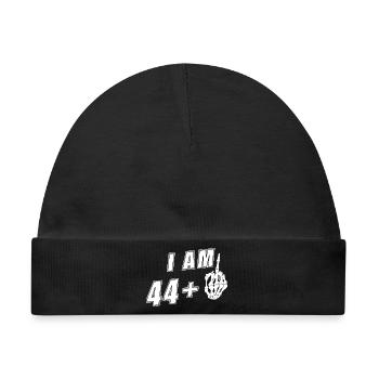 Ich bin 44 plus Mittelfinger - 45. Geburtstag - Baby Premium Organic Mütze - Schwarz - Vorne