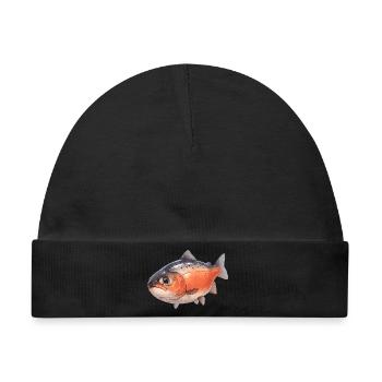 Lachse Lachs - Baby Premium Organic Mütze - Schwarz - Vorne