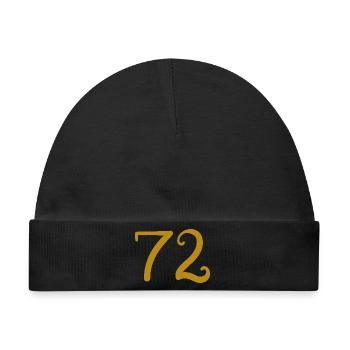 72 - Baby Premium Organic Mütze - Schwarz - Vorne