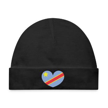 Kongo-Herzflagge - Baby Premium Organic Mütze - Schwarz - Vorne