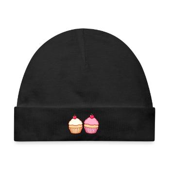 Cupcake Muffin Bäckerei Konditorei backen Geschenk - Baby Premium Organic Mütze - Schwarz - Vorne