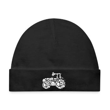 Traktor Silhouette - Baby Premium Organic Mütze - Schwarz - Vorne