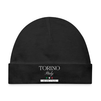Turin Italien Souvenir – Reise minimalistisch - Baby Premium Organic Mütze - Schwarz - Vorne