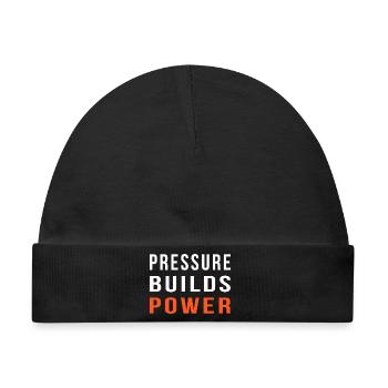 Druck baut Power Gym Motivation auf - Baby Premium Organic Mütze - Schwarz - Vorne