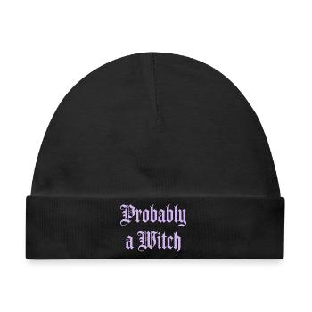 Wahrscheinlich ein Hexen-Gothic-Frauenmädchen - Baby Premium Organic Mütze - Schwarz - Vorne