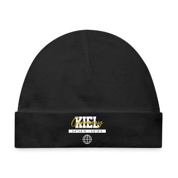 Kiel Deutschland Koordinaten Reise Souvenir - Baby Premium Organic Mütze - Schwarz - Vorne