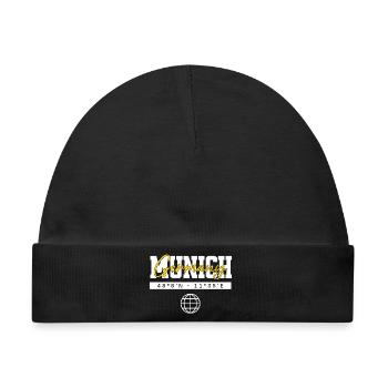 München Deutschland Koordinaten Reise Souvenir - Baby Premium Organic Mütze - Schwarz - Vorne