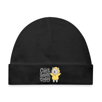Can't adult today - Katze im Hoodie - Baby Premium Organic Mütze - Schwarz - Vorne