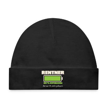 Rentner Akku 45 Jahre geladen - Baby Premium Organic Mütze - Schwarz - Vorne