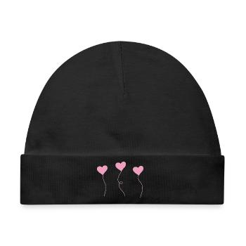 heart - Baby Premium Organic Mütze - Schwarz - Vorne