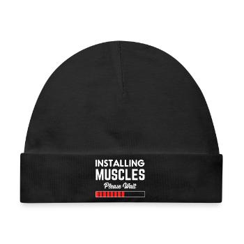Installing Muscle Please Wait - Baby Premium Organic Mütze - Schwarz - Vorne