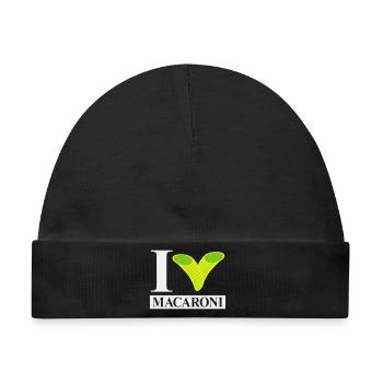 Ich liebe Makkaroni - Baby Premium Organic Mütze - Schwarz - Vorne