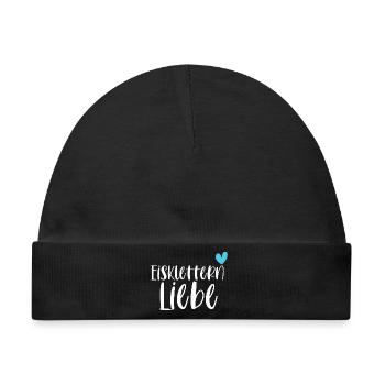 Klettern Eisklettern Liebe Eispickel Geschenk - Baby Premium Organic Mütze - Schwarz - Vorne