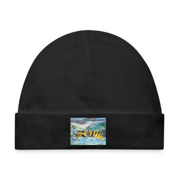 Illustration einer Wespe  - Baby Premium Organic Mütze - Schwarz - Vorne