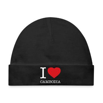I LOVE CAMBODIA Kambodscha - Baby Premium Organic Mütze - Schwarz - Vorne