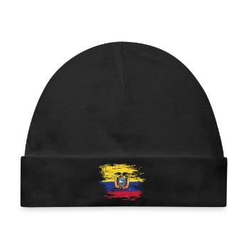 Ecuador Flagge used - Baby Premium Organic Mütze - Schwarz - Vorne