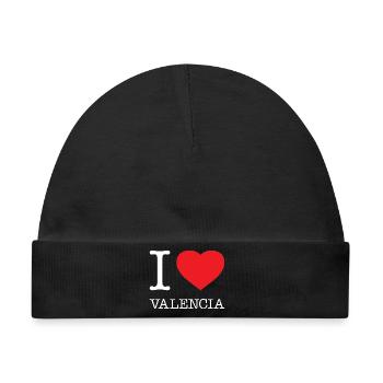 I LOVE VALENCIA - Baby Premium Organic Mütze - Schwarz - Vorne