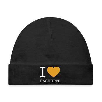 I LOVE BAGUETTE - Baby Premium Organic Mütze - Schwarz - Vorne