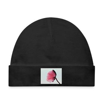 Pink Poppy - Baby Premium Organic Mütze - Schwarz - Vorne